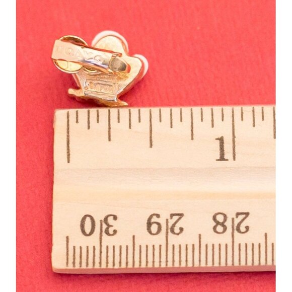 Art Nouveau Elven Butterfly White and Gold Clip On Earrings By Avon F12 - Picture 3 of 3